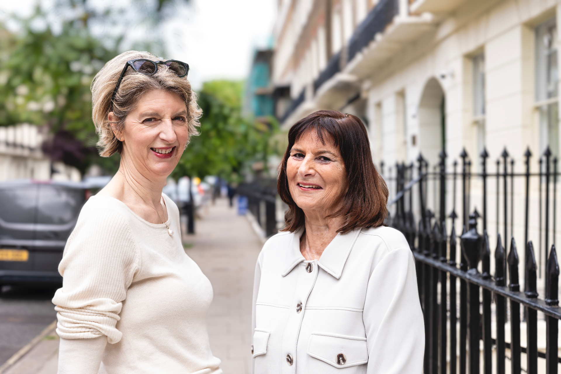 Louise Ballard and Victoria Tomlinson on a London street
